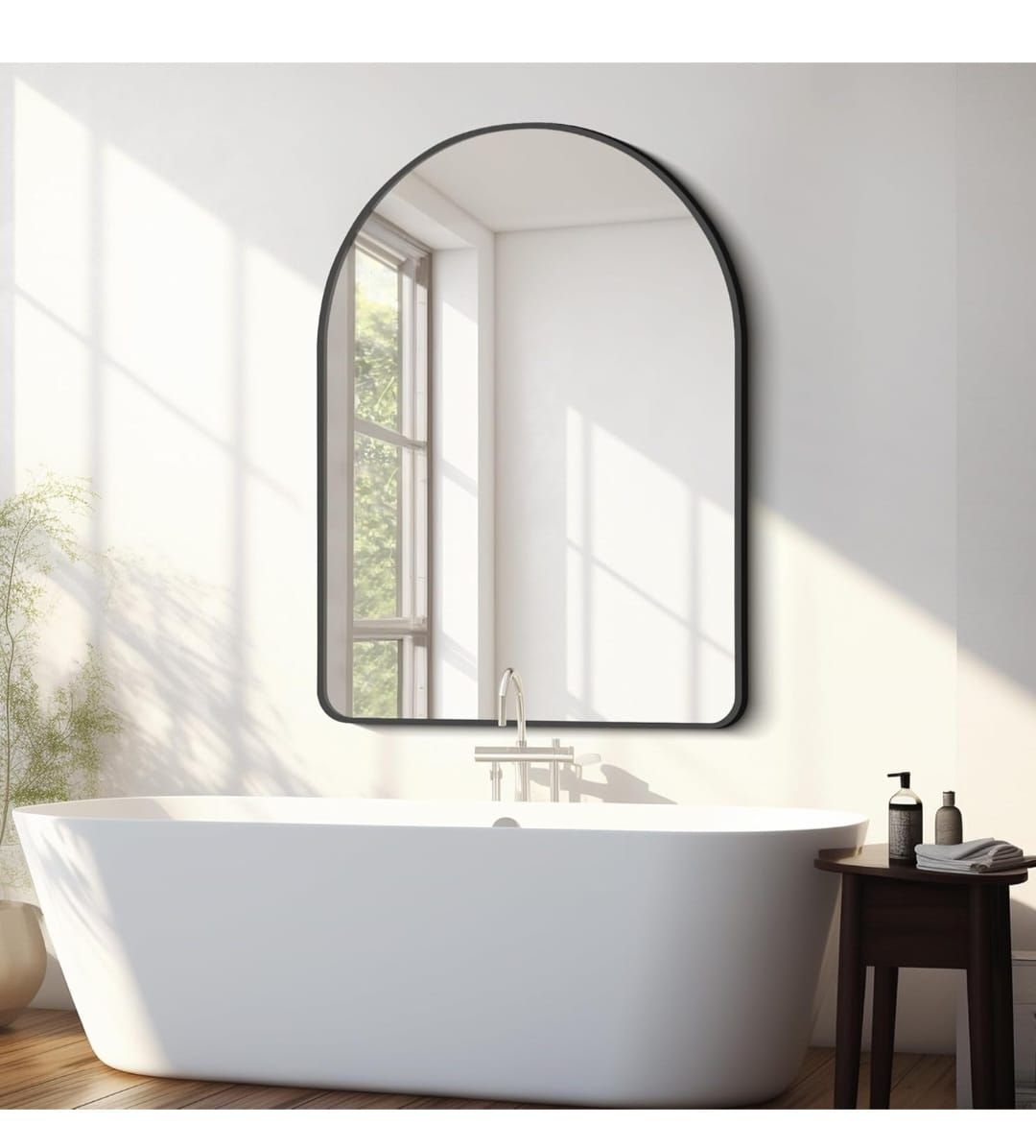 Large Arch Mirror - Black Frame - 30x40 Inches - photo 5