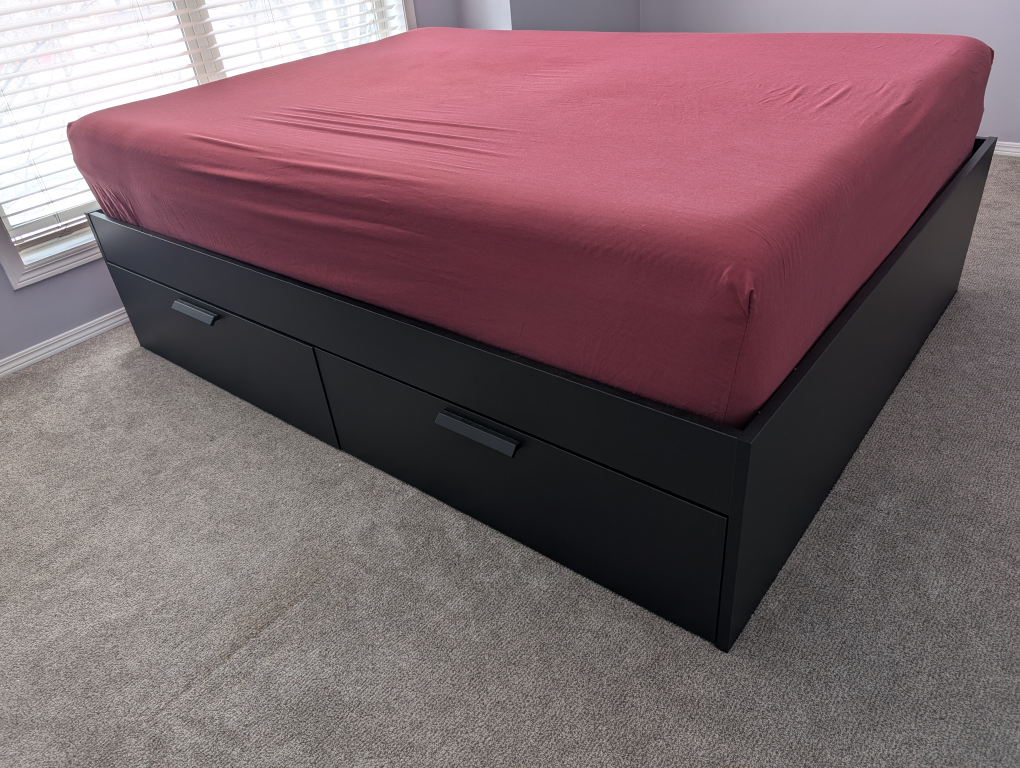 Queen Bed Frame with  4 Drawers