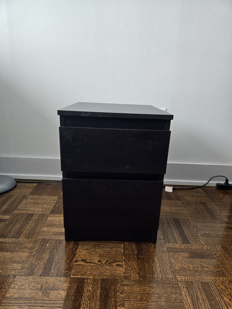 IKEA MALM Two-Drawer Nightstand - Black-Brown - photo 2