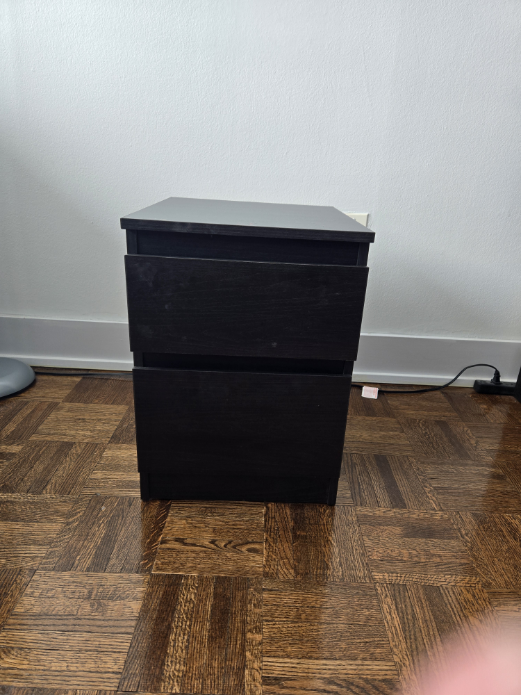 IKEA MALM Two-Drawer Nightstand - Black-Brown - photo 3