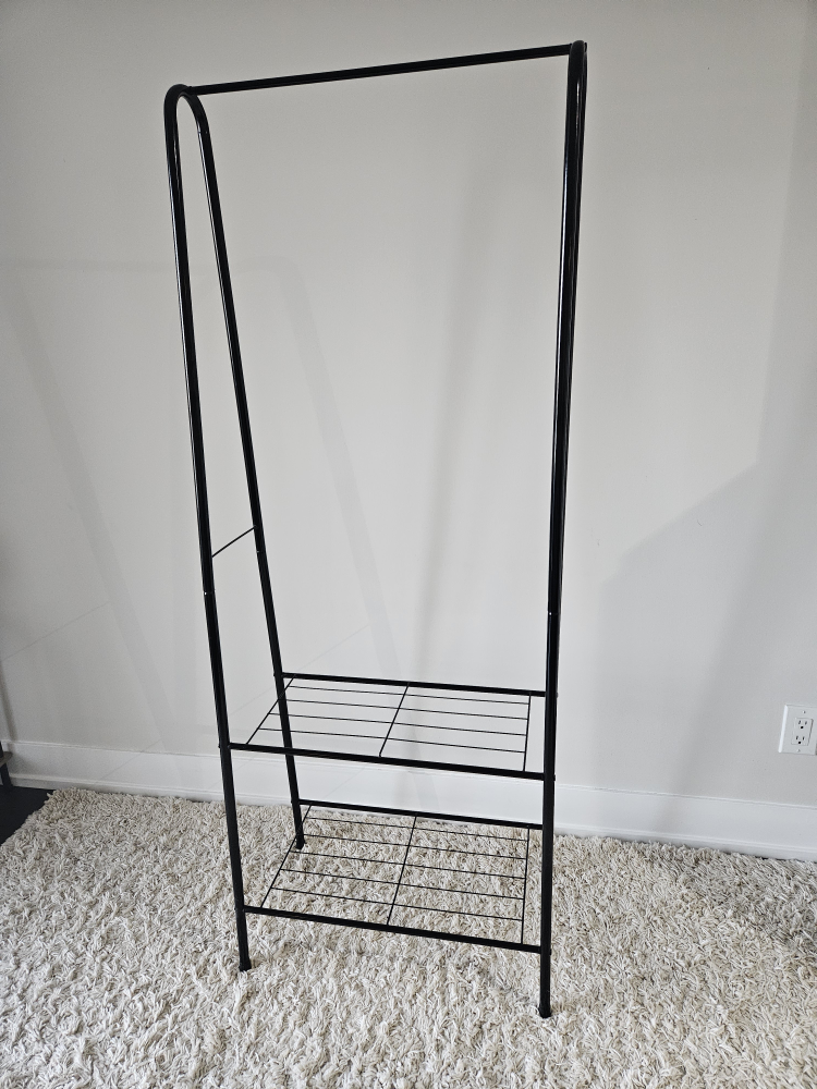 Rack with Shelf - Black Metal