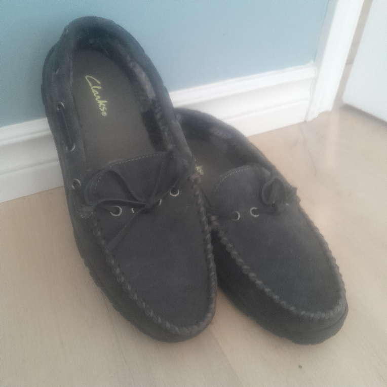 Men's Clarks Suede Moccasin Slippers