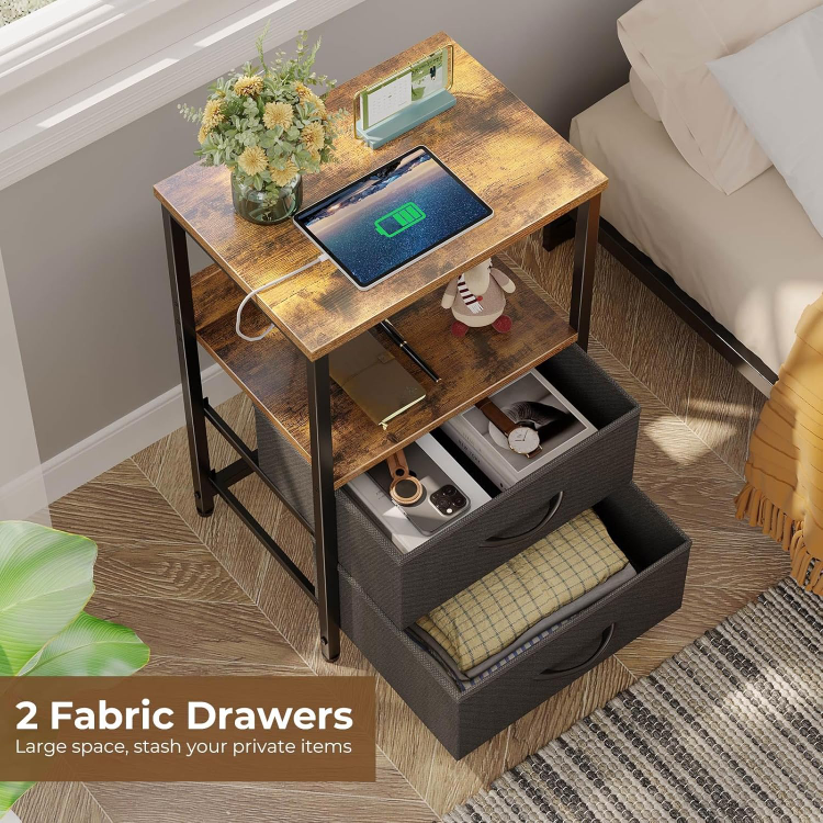 Seventable Nightstand with Charging Station, set of 2 - photo 4