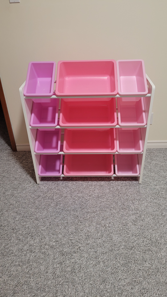 Pink and Purple Storage Organizer with Bins