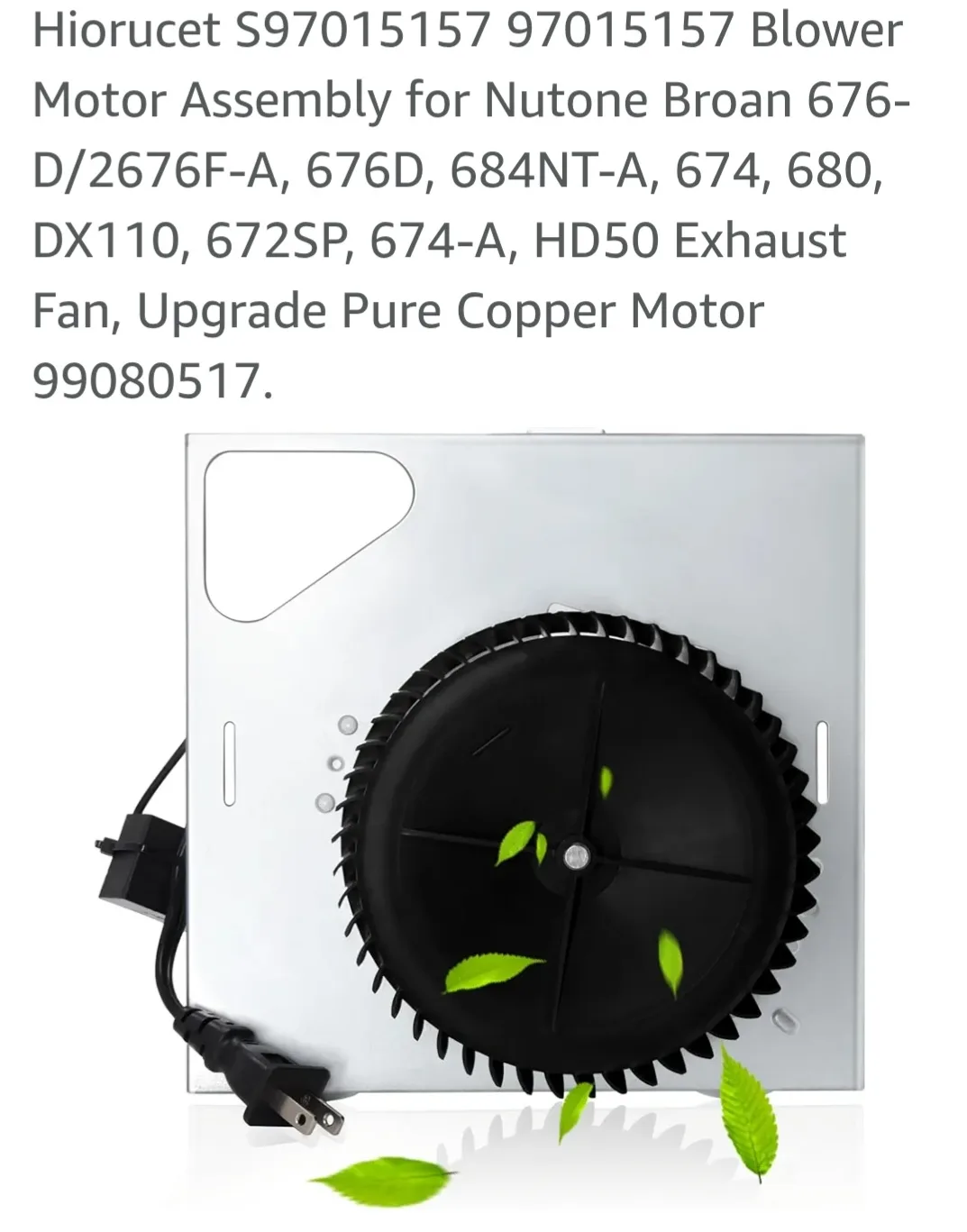 S97015157 BLOWER MOTOR ASSY. for BROAN-NUTONE Bathroom Fans image indicator(3)