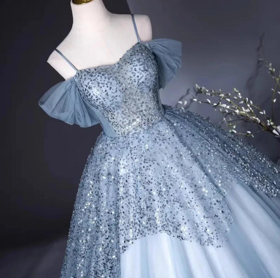 Prom Dress(Stunning Light Blue Sequin Ball Gown) image indicator(2)