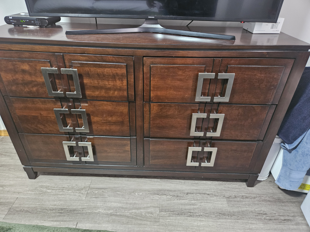 Dark Brown Wooden Dresser with Six Drawers - photo 3