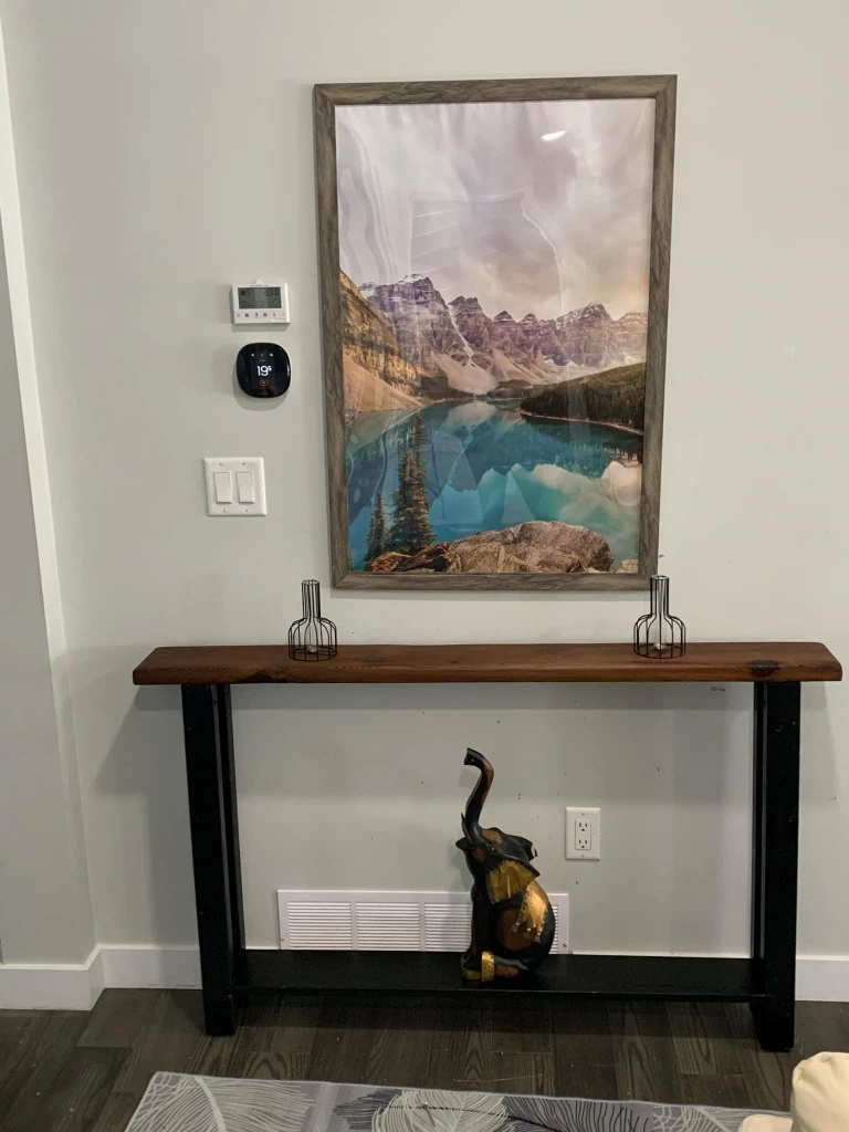 Rustic Wood Console Table with Black Metal Legs - photo 4
