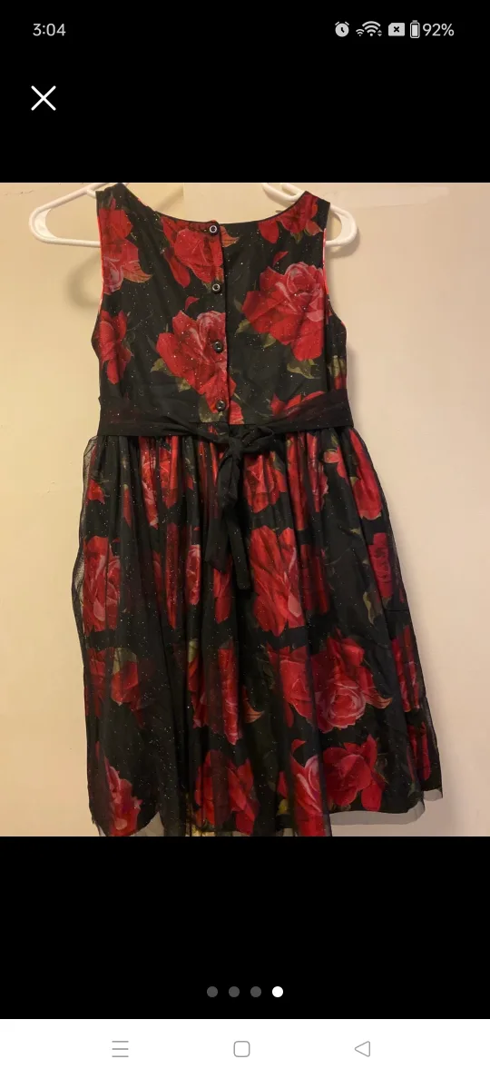 Girls' Red Rose Party Dress Size 8 image indicator(2)