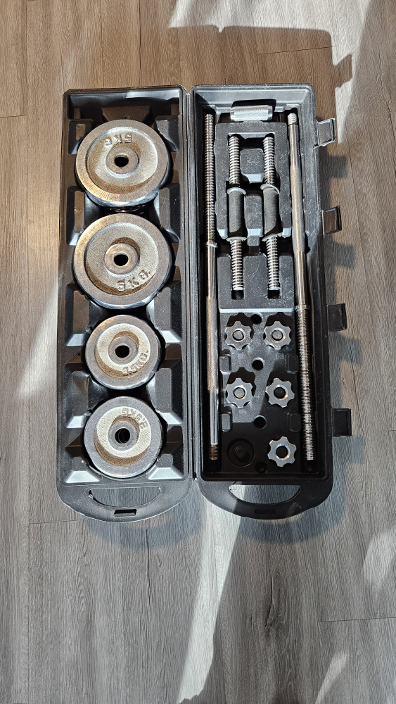 50kg Chrome Barbell and Dumbbell Set with Weight Bench - photo 3