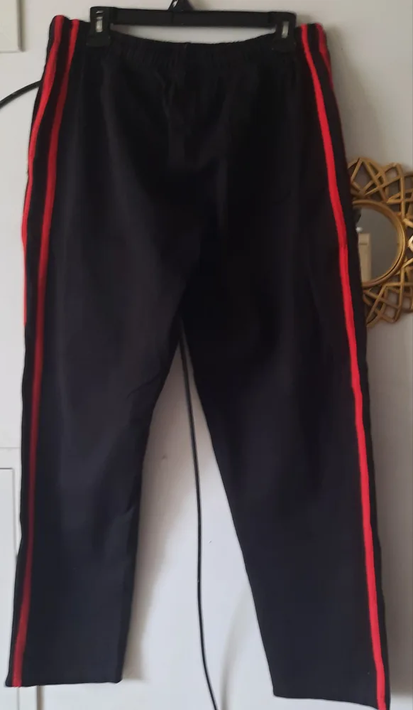 Men's Black Joggers with Red Side Stripes image indicator(2)