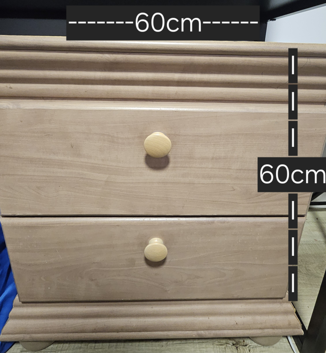 Two-Drawer Nightstand - 60cm x 40cm - photo 2