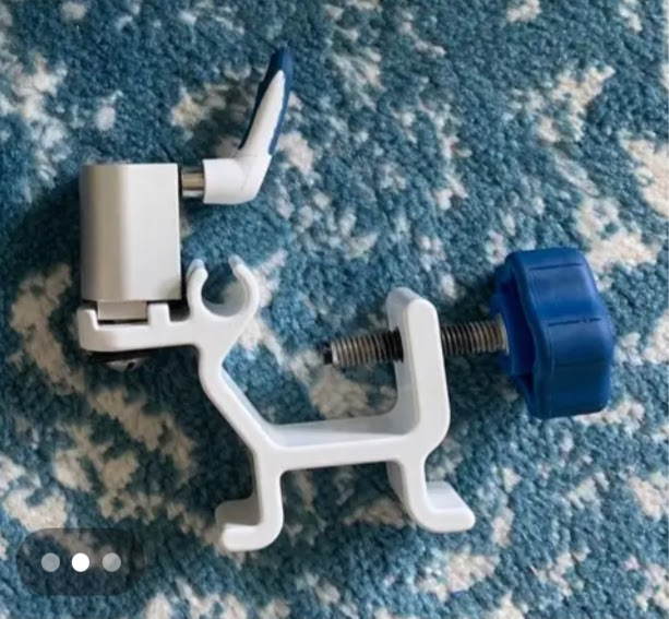 White and Blue Clamp Mount