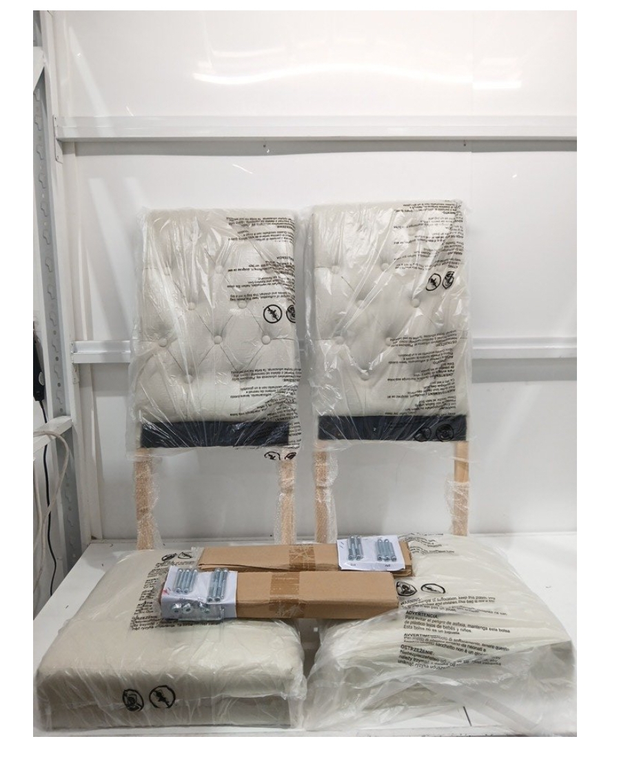 2x Costway Button Tufted Dining Chairs - Beige - photo 3