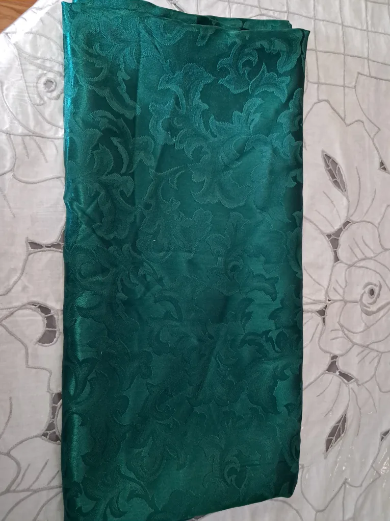 🏈Elegant Teal Damask Round Tablecloth image indicator(2)