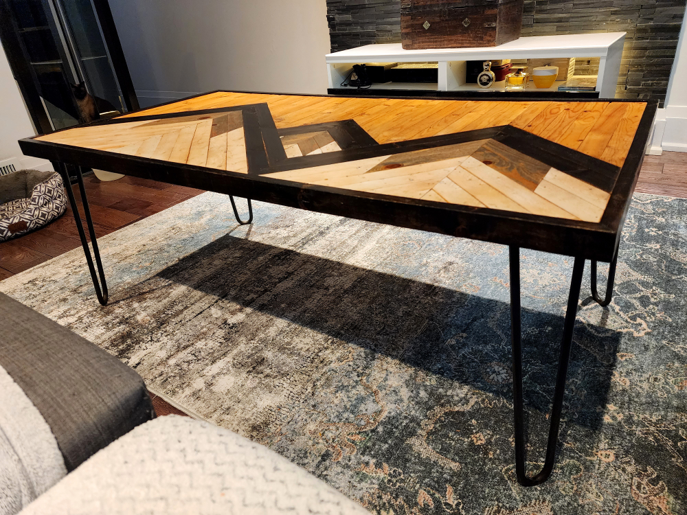 Large coffee table, wood / metal, custom-made - photo 4