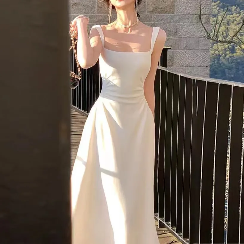 Elegant White Midi Sundress image indicator(2)