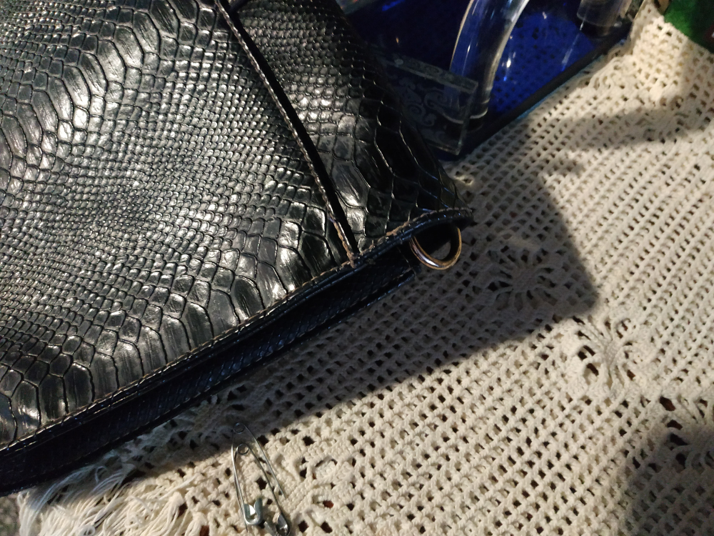 Black Leather Shoulder Bag   DANIER  PURSE - photo 5