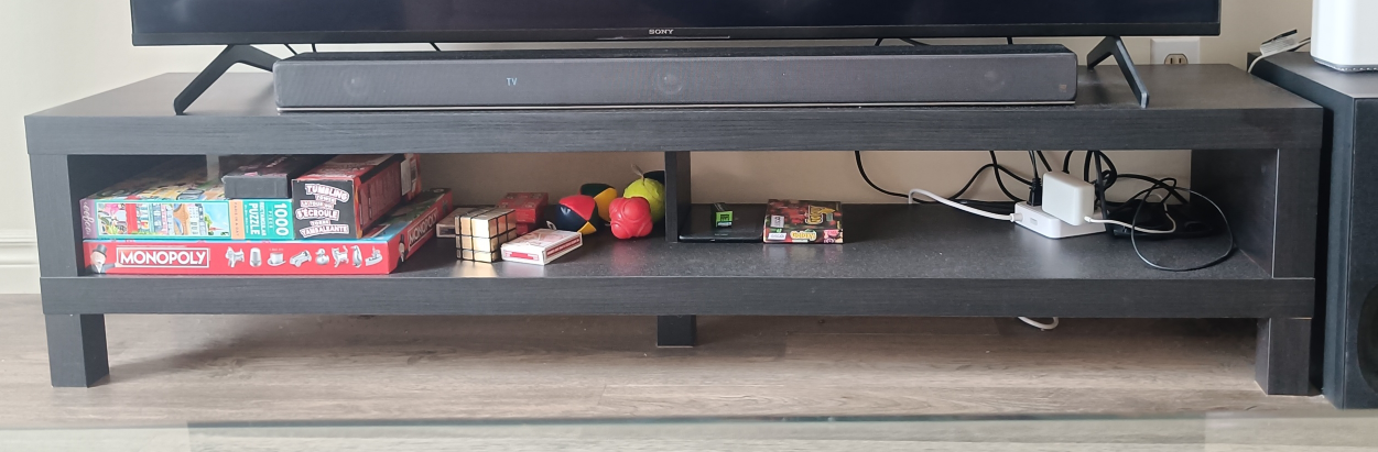 Black TV Stand with Shelf