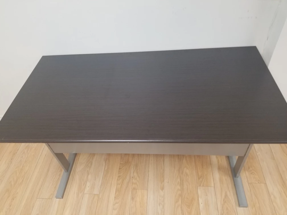Dark brown rectangular office desk
