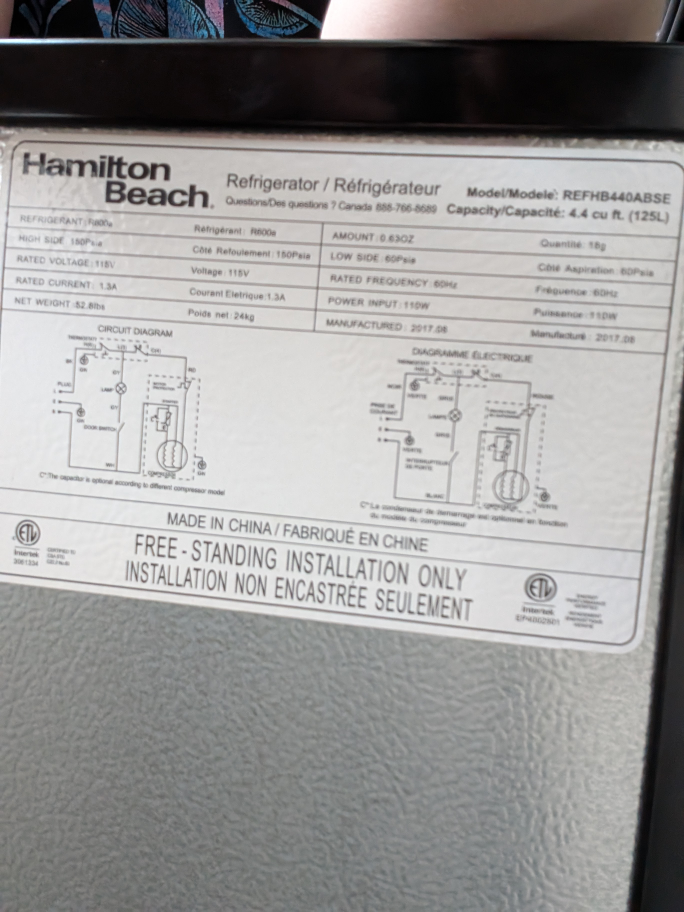 Hamilton Beach 4.4 cu. ft. Black Mini Fridge - photo 3