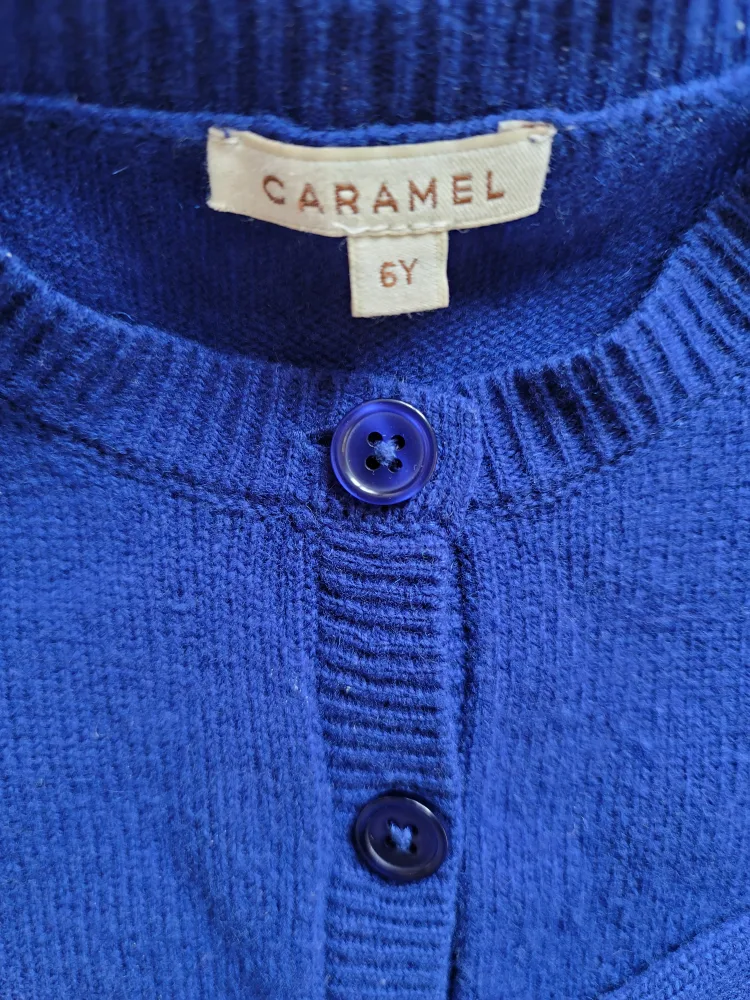 Caramel Girl's Blue Cardigan - Size 6Y image indicator(3)