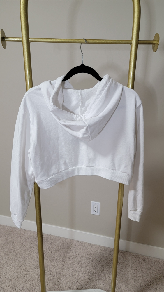 Adorable White Cropped Hoodie - photo 4
