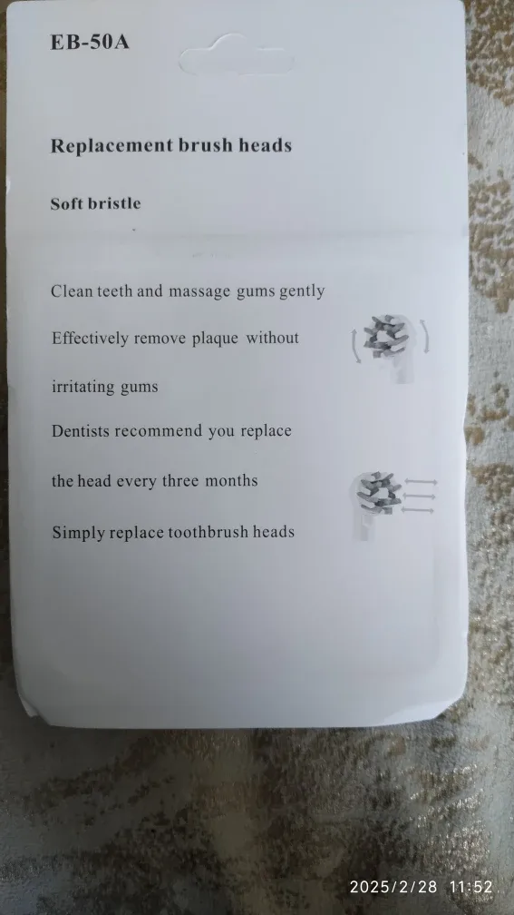 4 Pack Oral B Toothbrush Replacement Heads EB-50A Soft Bristles image indicator(2)