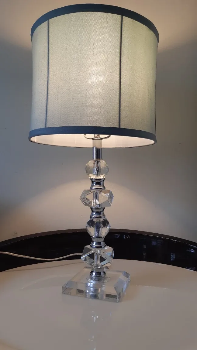 Crystal Table Lamp with Light Green Shade image indicator(2)