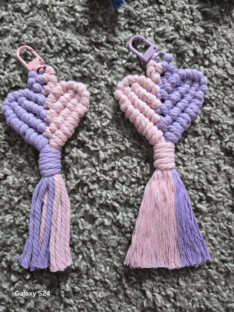 Macrame Heart Keychain