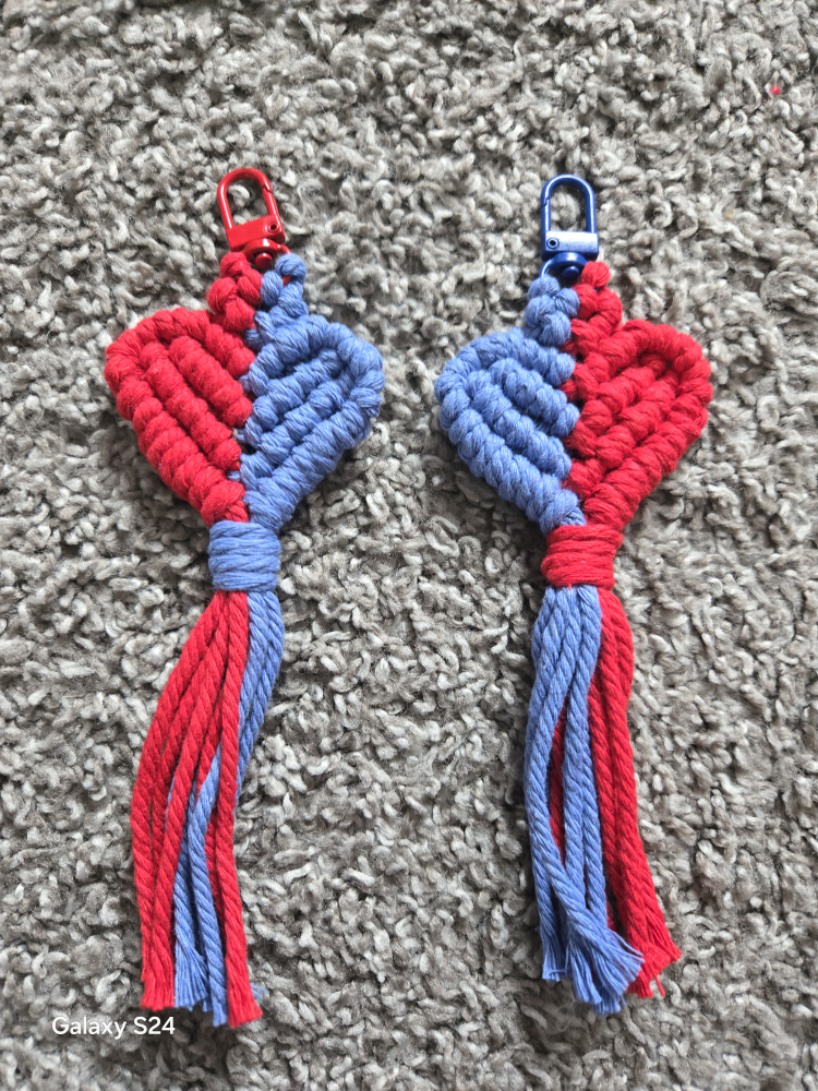Macrame Heart Keychain - photo 3