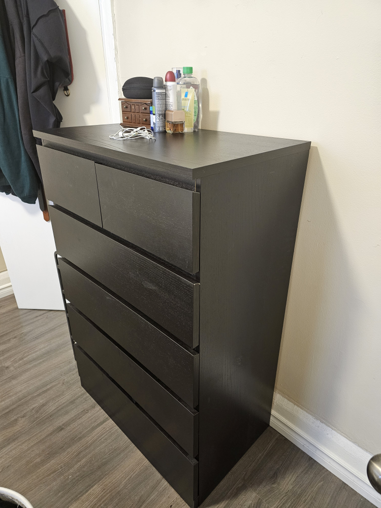 IKEA MALM 6-Drawer Chest, dark brown - photo 2