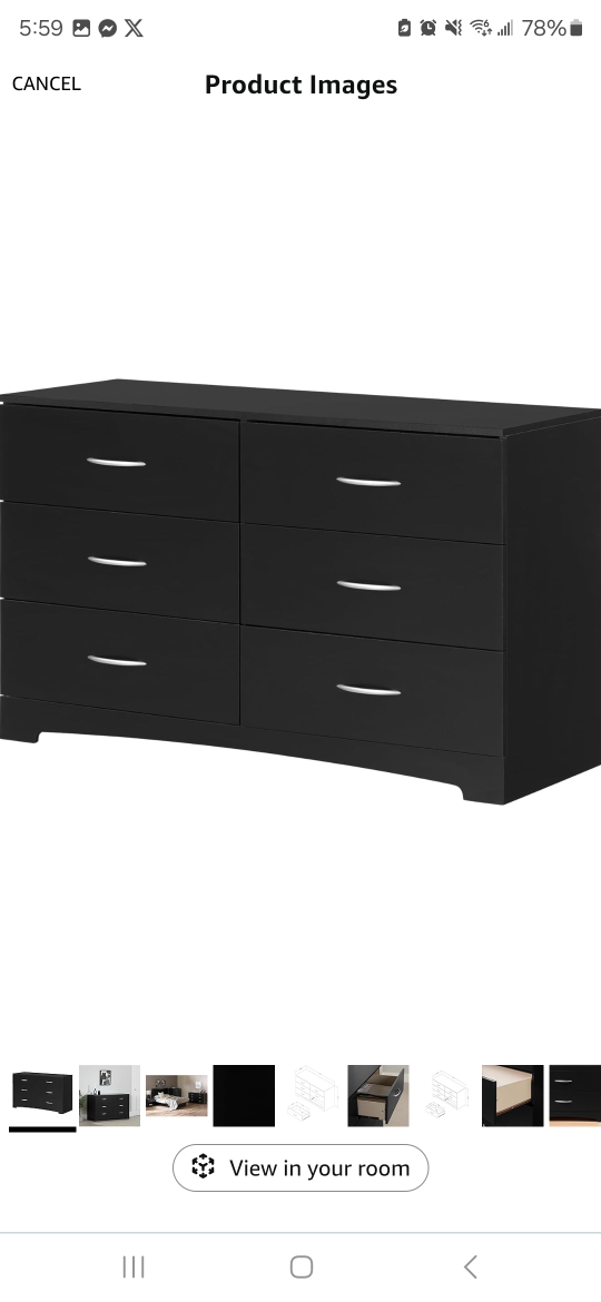 6-Drawer Black Dresser - photo 2