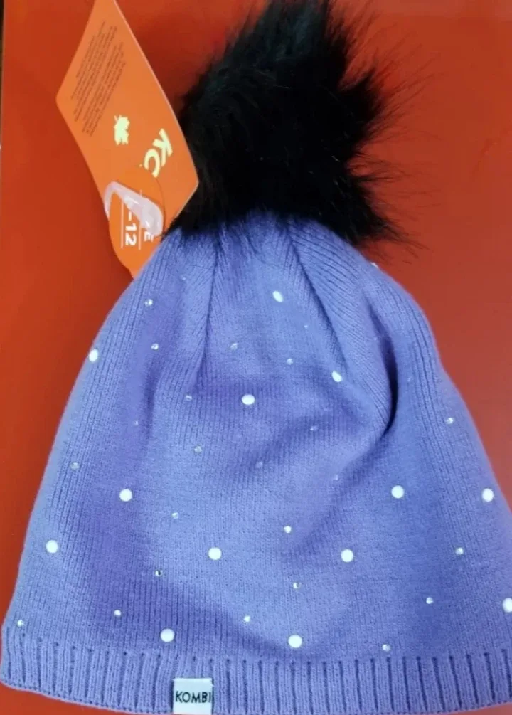 Girls' Kombi Carter's Purple Knit Beanie with Pom Pom image indicator(5)
