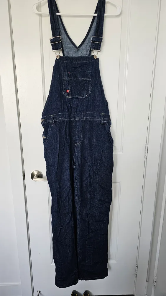 Dark Wash Denim Overalls thumbnail