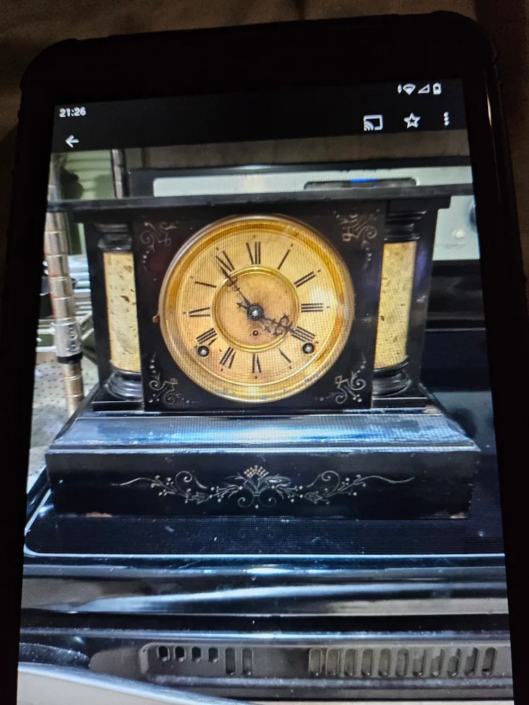 F.Kroeber Clock Co.Helvetia Antique Mantle Clock image indicator(7)