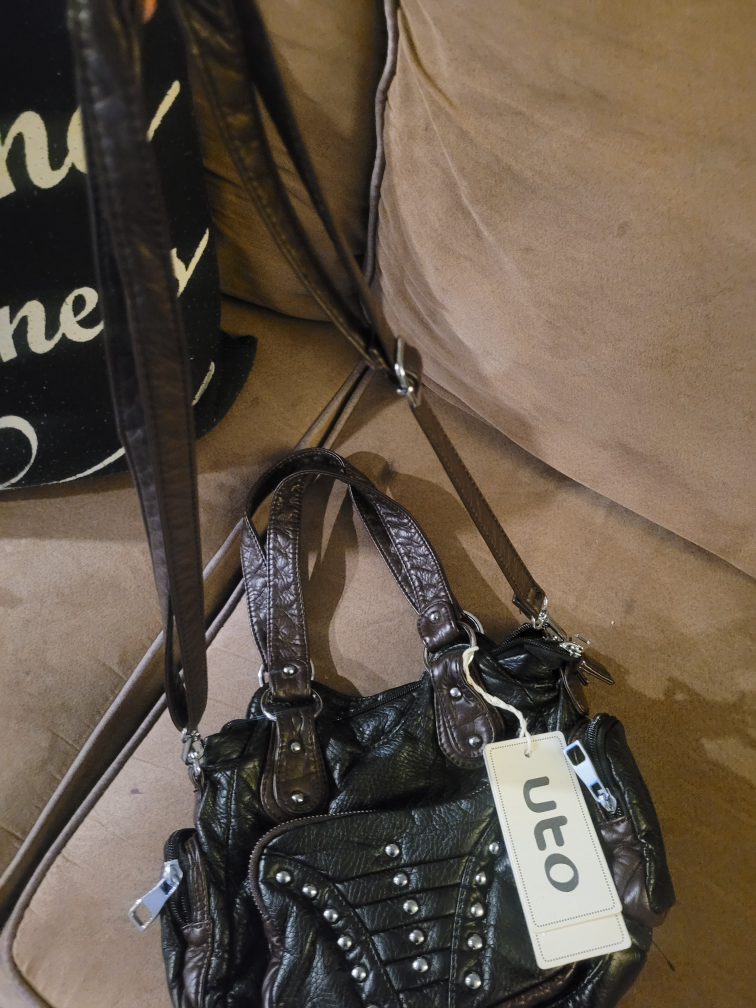 UTO Brown and Black Studded Handbag #freecycle - photo 2