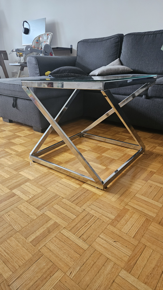 Modern Glass and Chrome Accent Table from Brick - photo 2