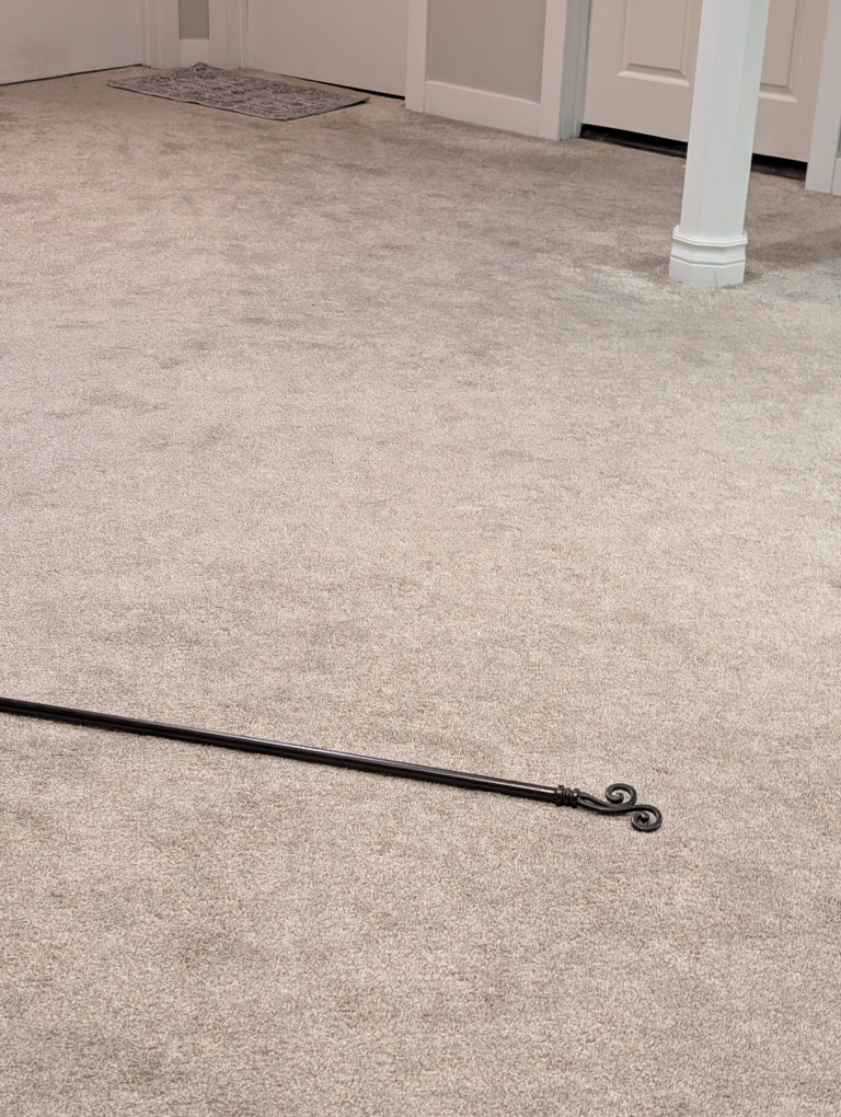 Black Metal Curtain Rod with Finials