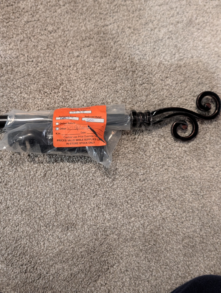 Black Metal Curtain Rod with Finials - photo 3