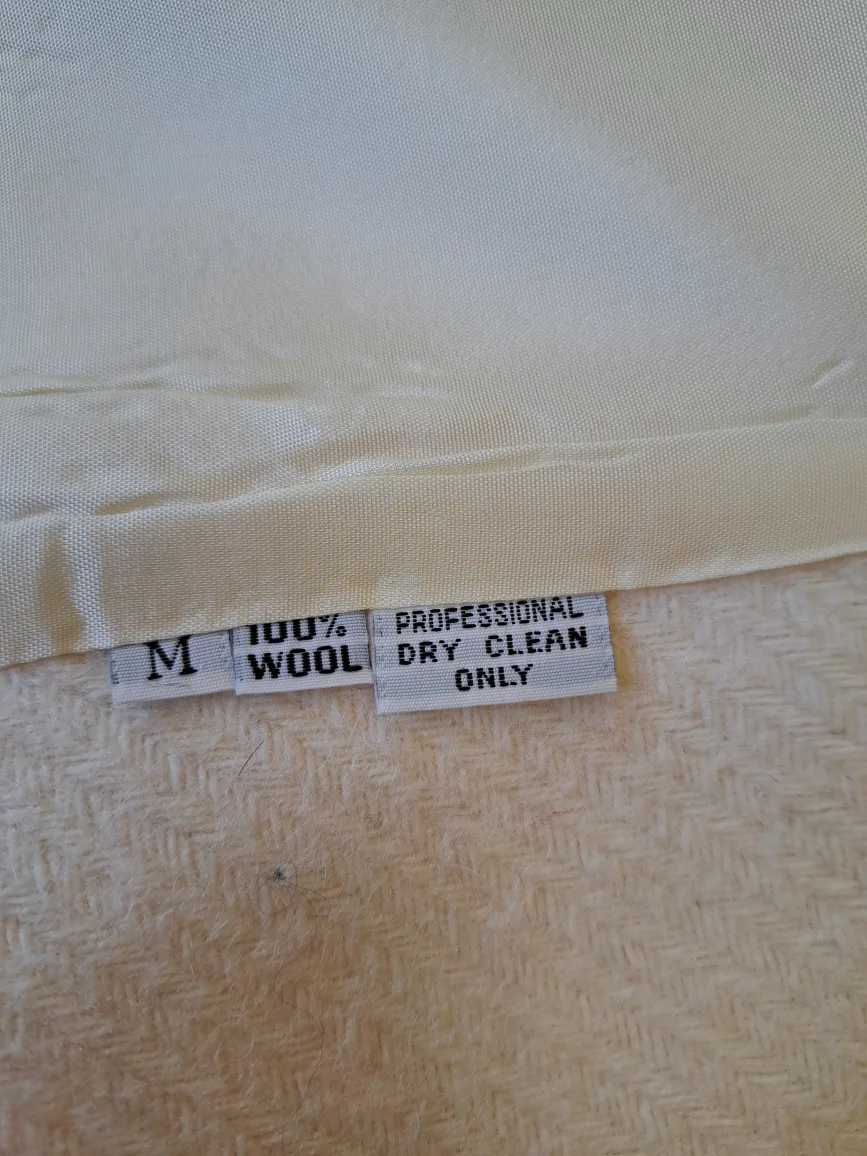 Vintage Cream Wool Blazer with Rhinestones image indicator(5)