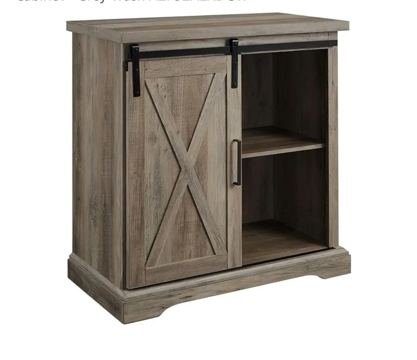 BRAND NEW Grey Wash Farmhouse Sliding Barn Door Cabinet image indicator(2)