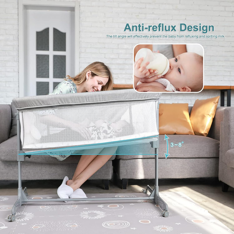 Baby Bassinet with Adjustable Height and Anti-Reflux Design - photo 4
