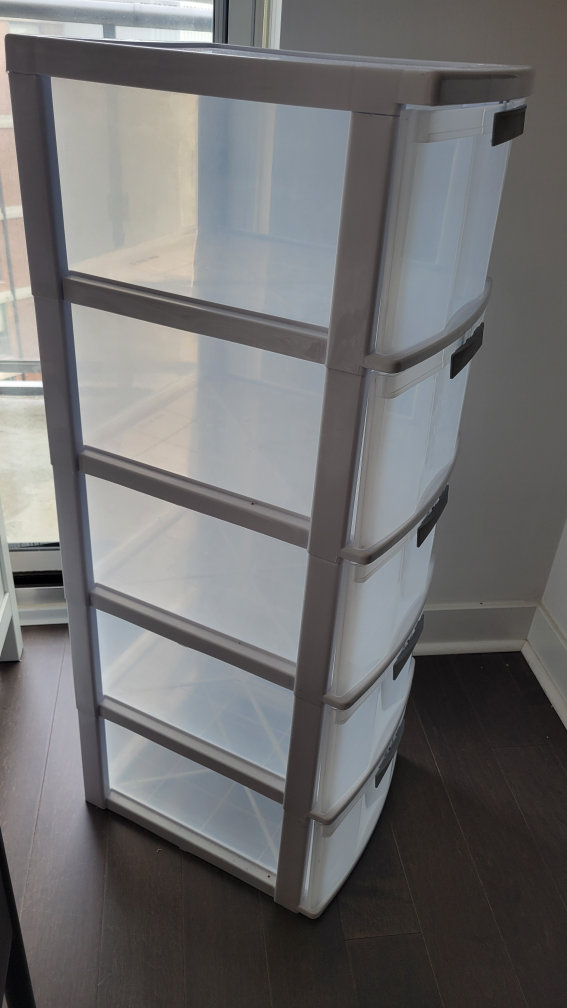 Lockable White Frame 5-Drawer Storage Tower - photo 2