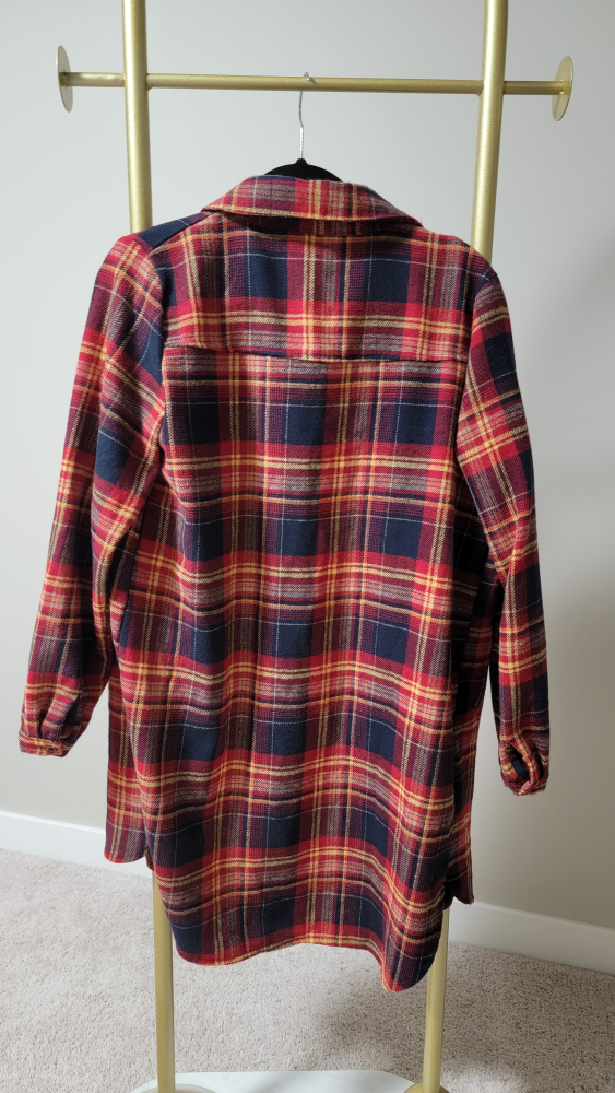 Red and Black Plaid Flannel Shirt Dress - photo 5