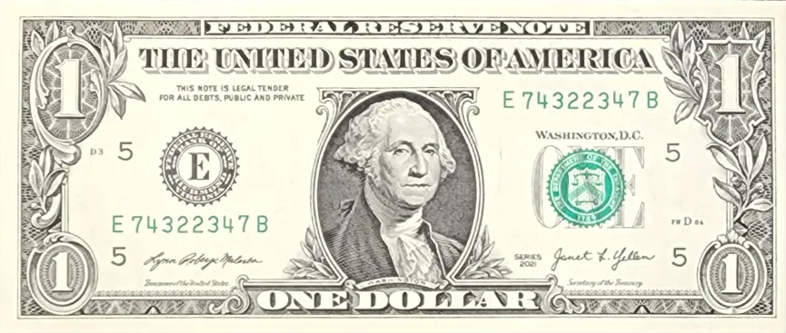 Unique sequence serial numbers One Dollar Bill - Series 2009 image indicator(2)