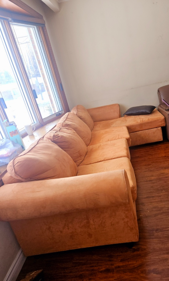 Beige L-Shaped Sectional Sofa - photo 3
