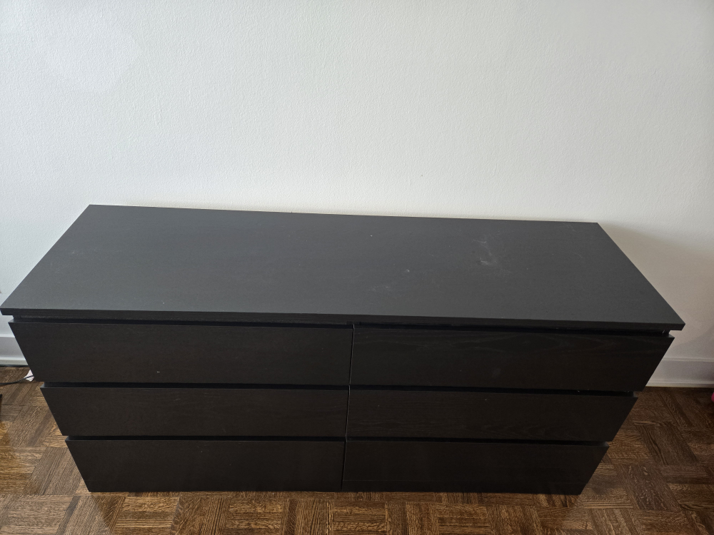 IKEA MALM 6-Drawer Dresser - Black-Brown