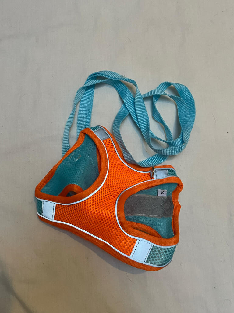 2 Pet Harness and Leash Set - Pink Leopard & Orange Mesh - photo 2