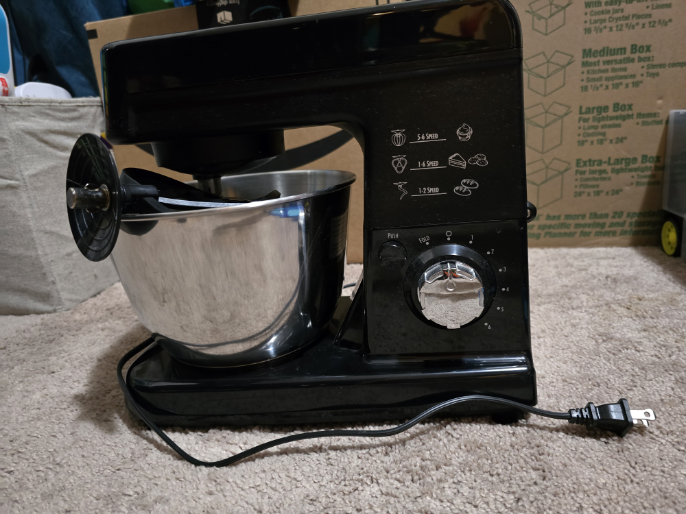 Black 5-Speed Stand Mixer with Stainless Steel Bowl
